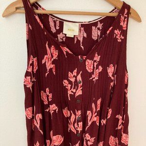 Tank Blouse burgundy floral Maeve size 8 Anthropologie